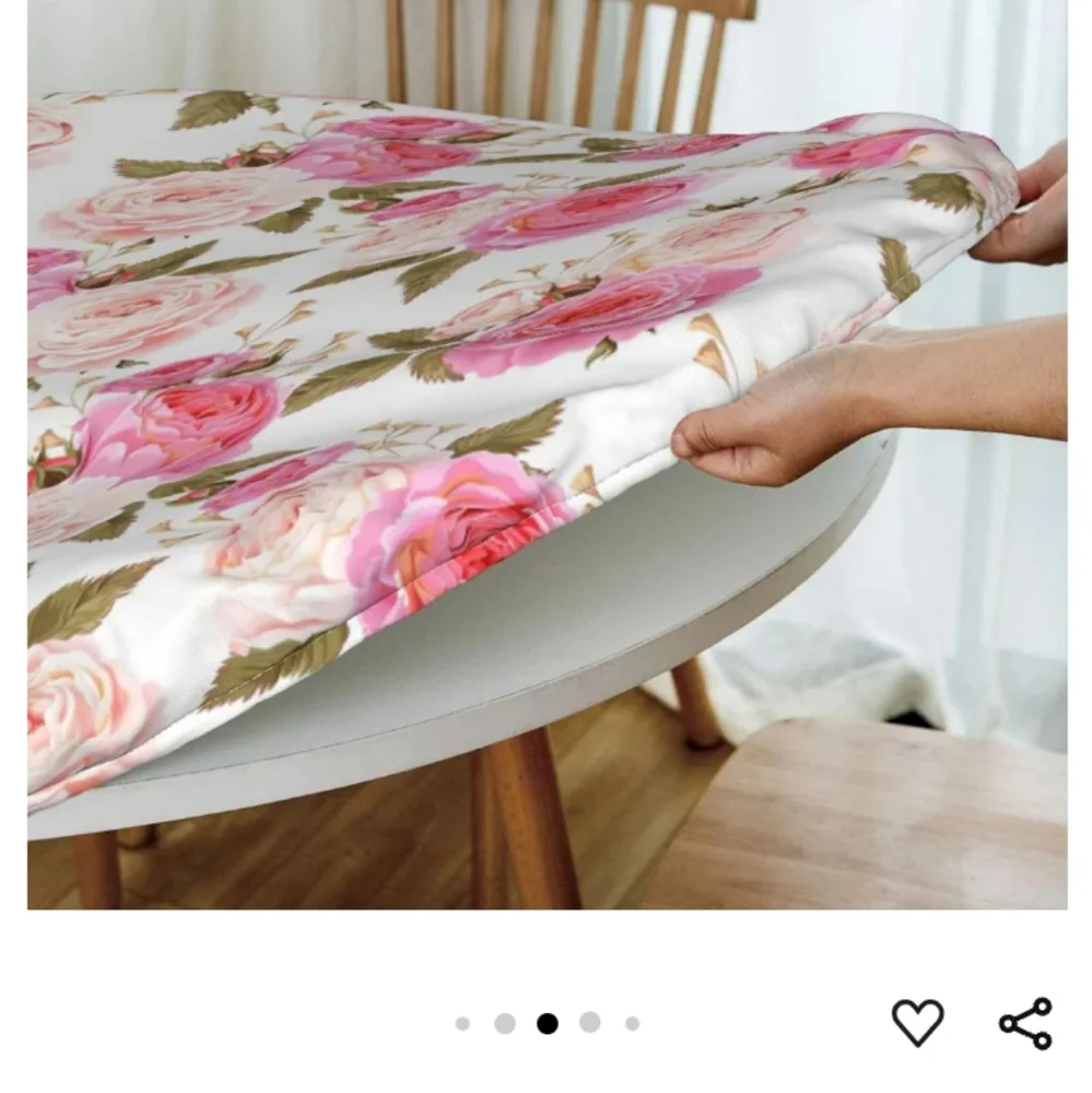 Pink Rose 48 in Round Fitted Table Cloth NWT